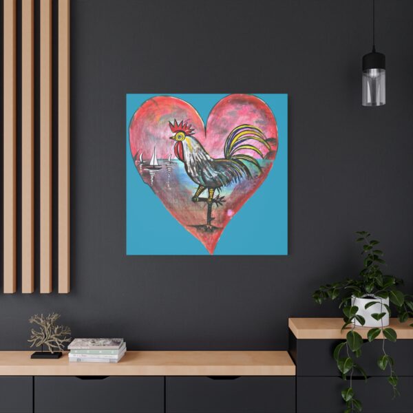 Heartfelt Rooster Canvas Wall Art - Image 140