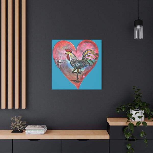 Heartfelt Rooster Canvas Wall Art - Image 132
