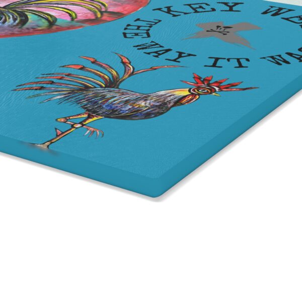 Glass Cutting Board - Original Key West Rooster Drawings - Image 7