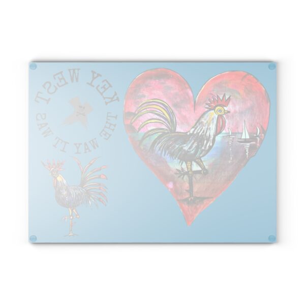 Glass Cutting Board - Original Key West Rooster Drawings - Image 6